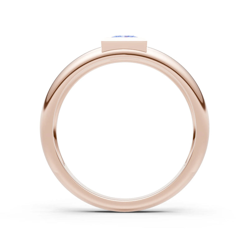 Princess Cut Bezel Set Signet