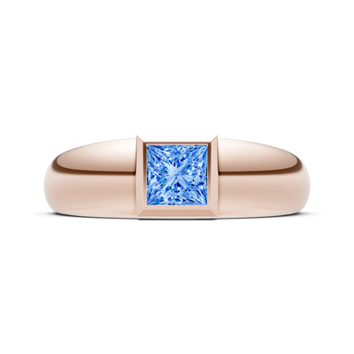 Princess Cut Bezel Set Signet