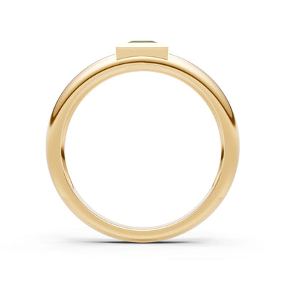 Princess Cut Bezel Set Signet
