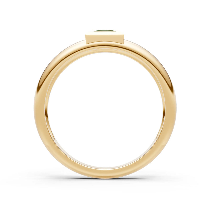 Princess Cut Bezel Set Signet