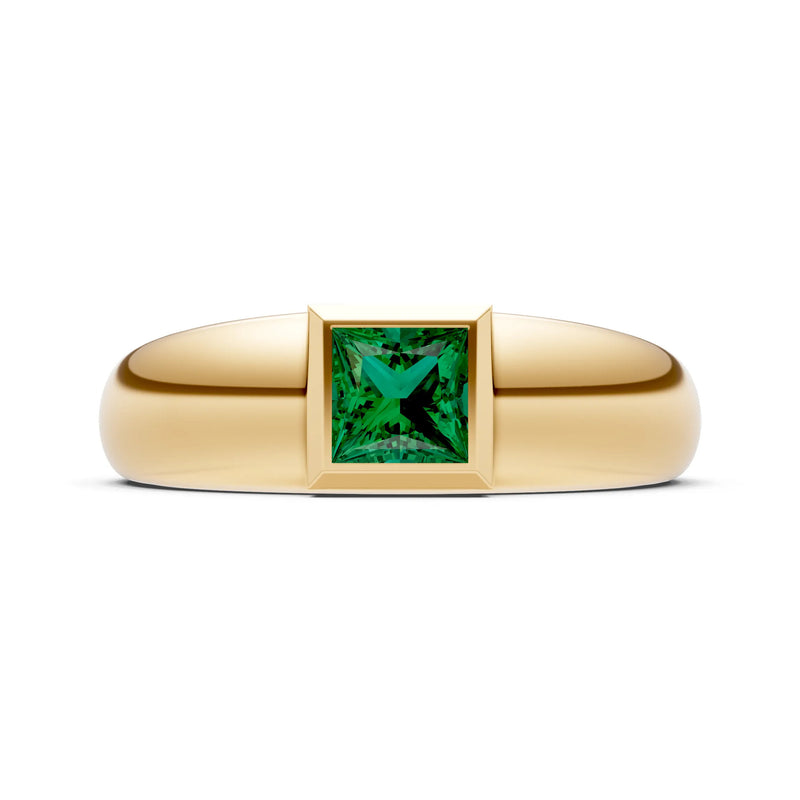 Princess Cut Bezel Set Signet