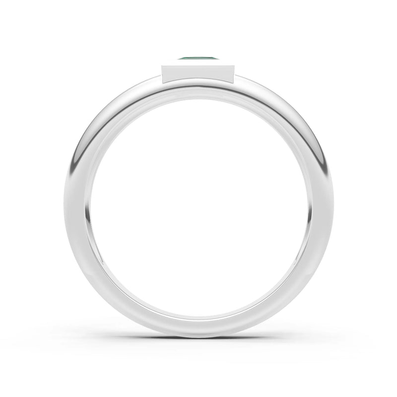Princess Cut Bezel Set Signet