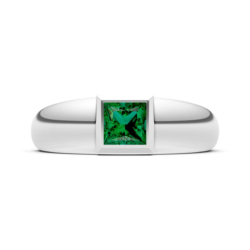 Princess Cut Bezel Set Signet