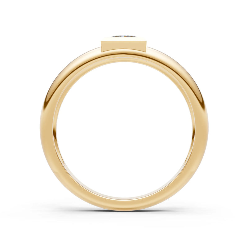 Princess Cut Bezel Set Signet