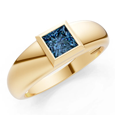 Princess Cut Bezel Set Signet