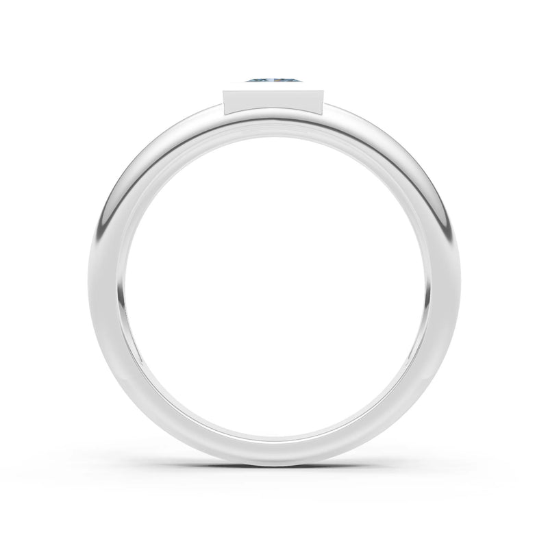 Princess Cut Bezel Set Signet
