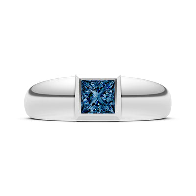 Princess Cut Bezel Set Signet