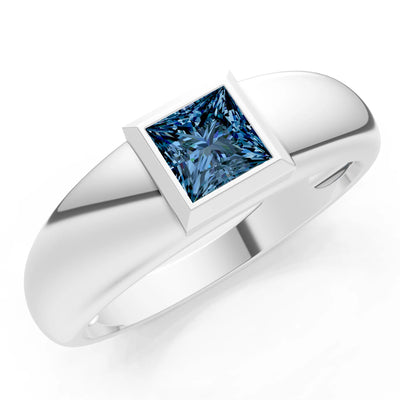 Princess Cut Bezel Set Signet