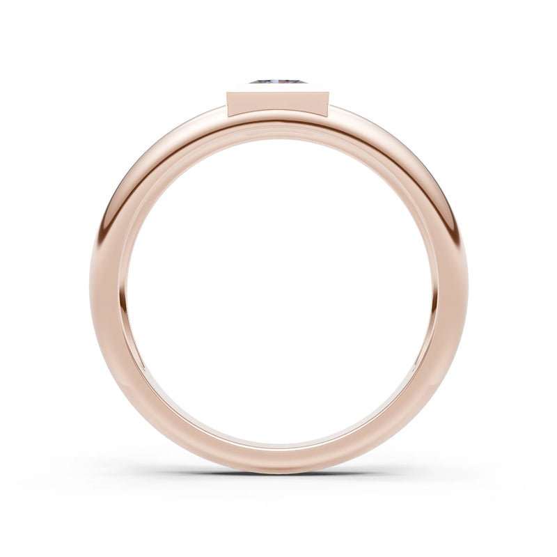 Princess Cut Bezel Set Signet