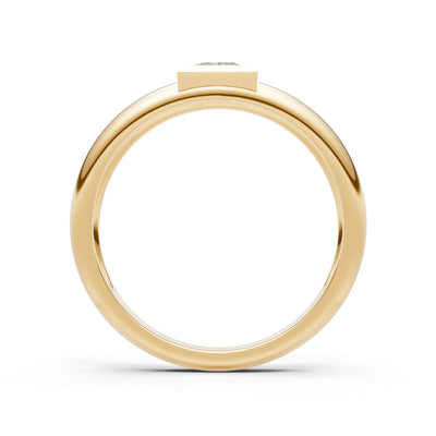 Princess Cut Bezel Set Signet