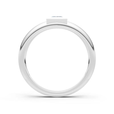 Princess Cut Bezel Set Signet