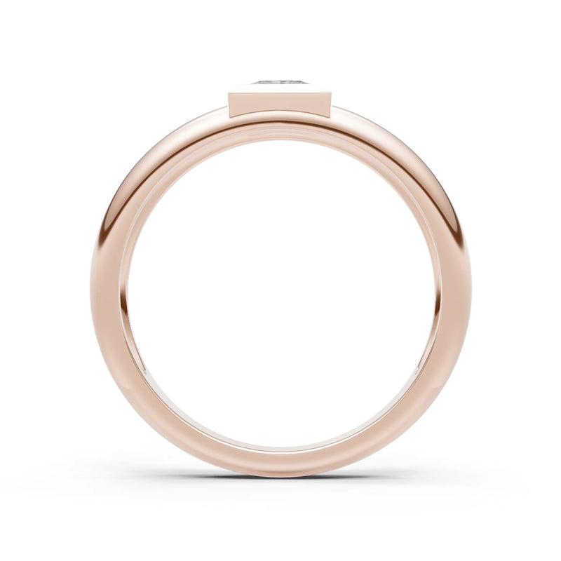 Princess Cut Bezel Set Signet