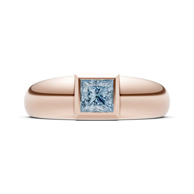 Princess Cut Bezel Set Signet