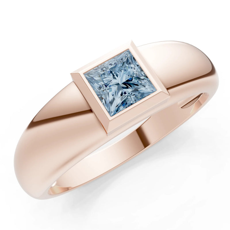 Princess Cut Bezel Set Signet