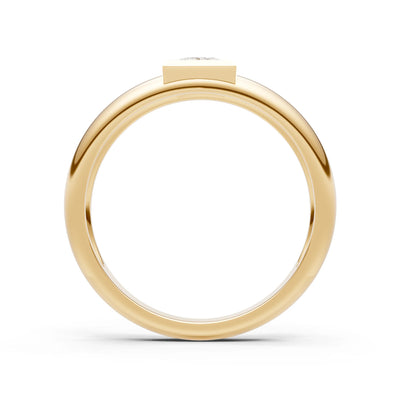 Princess Cut Bezel Set Signet