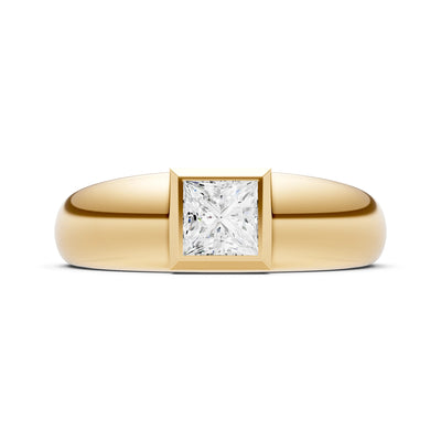 Princess Cut Bezel Set Signet