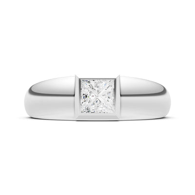 Princess Cut Bezel Set Signet
