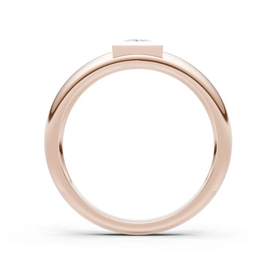 Princess Cut Bezel Set Signet