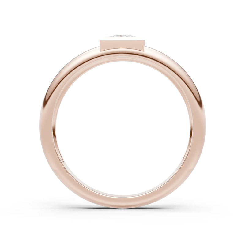 Princess Cut Bezel Set Signet