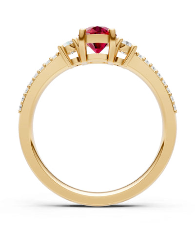 Three Stone Double Round Cut Pave Band