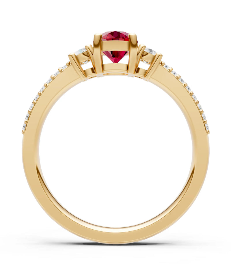 Three Stone Double Round Cut Pave Band