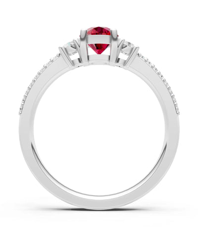 Three Stone Double Round Cut Pave Band