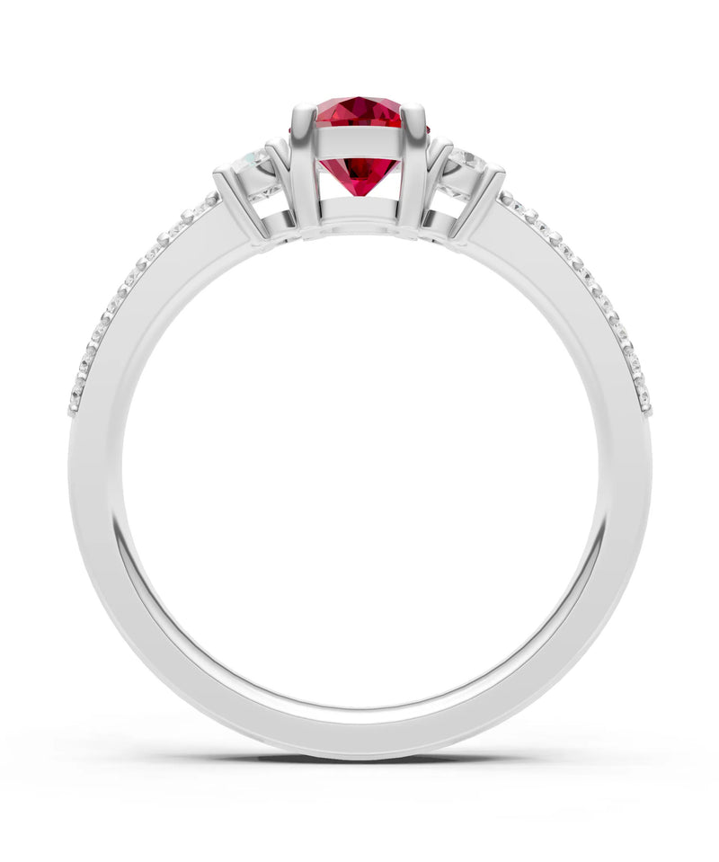 Three Stone Double Round Cut Pave Band