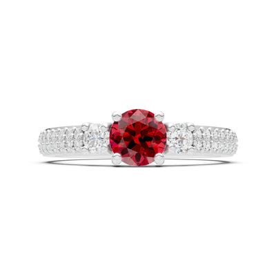 Three Stone Double Round Cut Pave Band
