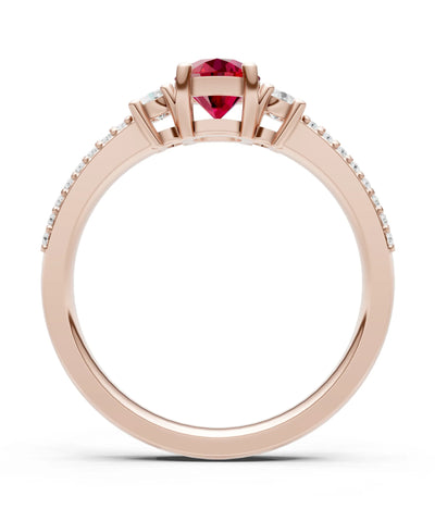Three Stone Double Round Cut Pave Band