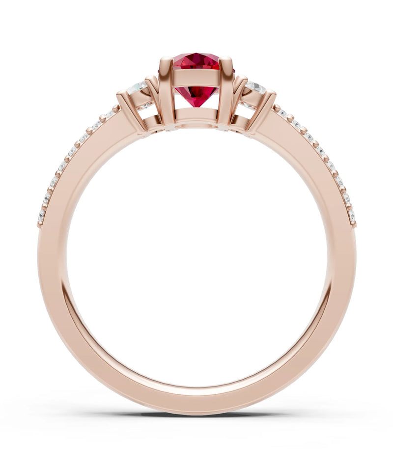 Three Stone Double Round Cut Pave Band