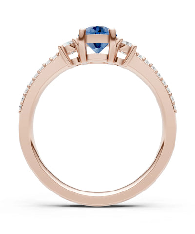 Three Stone Double Round Cut Pave Band