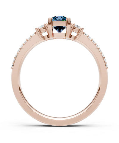 Three Stone Double Round Cut Pave Band