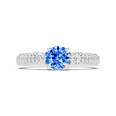 Three Stone Double Round Cut Pave Band