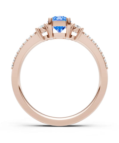 Three Stone Double Round Cut Pave Band
