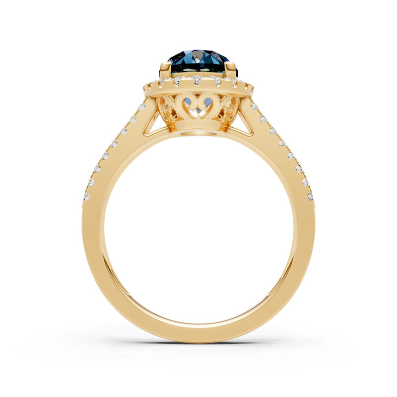 Oval Cut Halo Double Band Pave