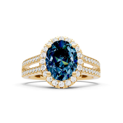 Oval Cut Halo Double Band Pave