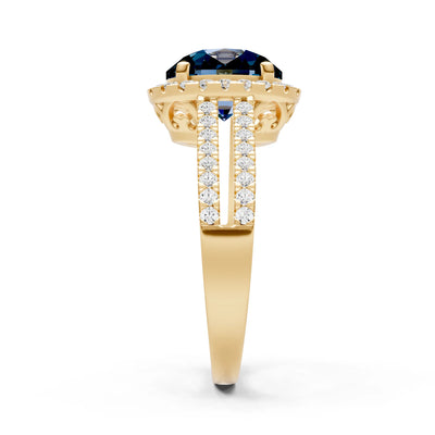 Oval Cut Halo Double Band Pave