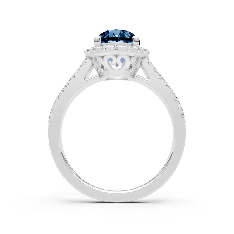 Oval Cut Halo Double Band Pave