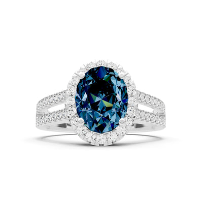 Oval Cut Halo Double Band Pave