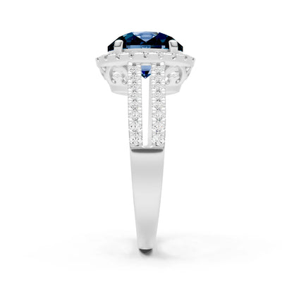 Oval Cut Halo Double Band Pave
