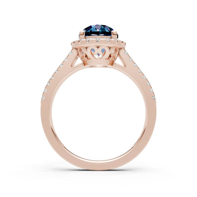 Oval Cut Halo Double Band Pave