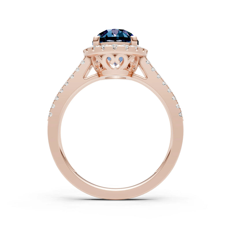 Oval Cut Halo Double Band Pave