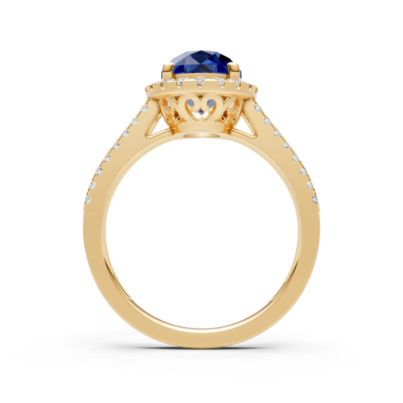 Oval Cut Halo Double Band Pave