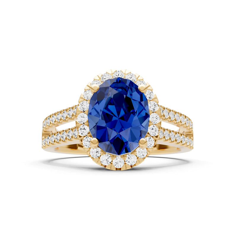 Oval Cut Halo Double Band Pave