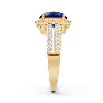Oval Cut Halo Double Band Pave