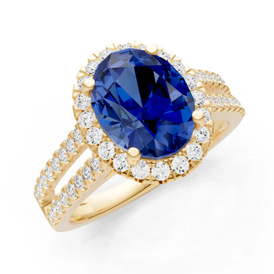 Oval Cut Halo Double Band Pave