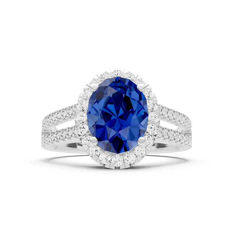 Oval Cut Halo Double Band Pave