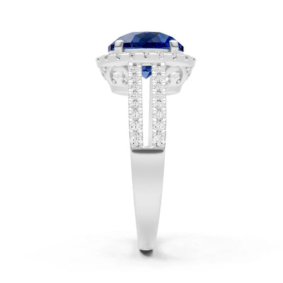 Oval Cut Halo Double Band Pave