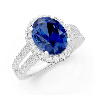 Oval Cut Halo Double Band Pave