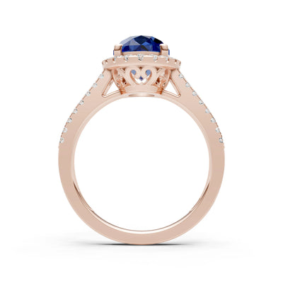 Oval Cut Halo Double Band Pave